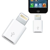Нов Преходник iPhone 6,7,9,X, 11, 12 - 8 pin) към Micro USB - Бял или Черен цвят, снимка 1 - Калъфи, кейсове - 11057604