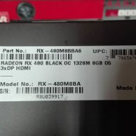 XFX Radeon RX 480 Black Edition 8192MB GDDR5 PCI-Express Graphics Card with Backplate, снимка 4 - Видеокарти - 16018391