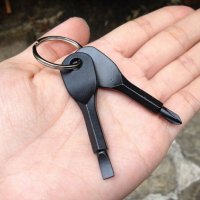 Отверки на ключодържател права и кръстата ключ ново черни, снимка 1 - Ключове - 20658149