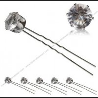 Луксозни фуркети - голям кристал-010, снимка 1 - Аксесоари за коса - 18227014
