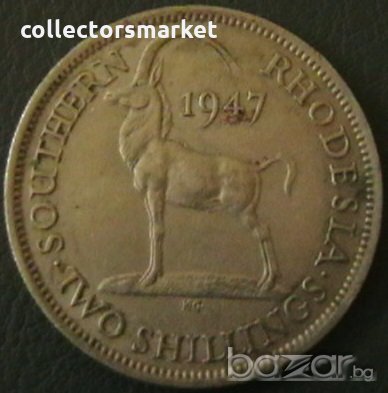 2 шилинга 1947, Южна Родезия, снимка 1