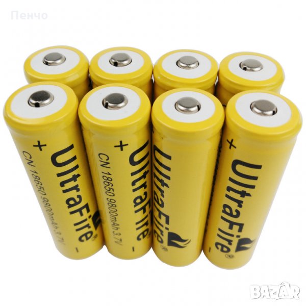 Литиево-йонна акумулаторна презареждаща батерия 3.7V 18650 9800mAh за фенерче LED фенер, челник лазе, снимка 1
