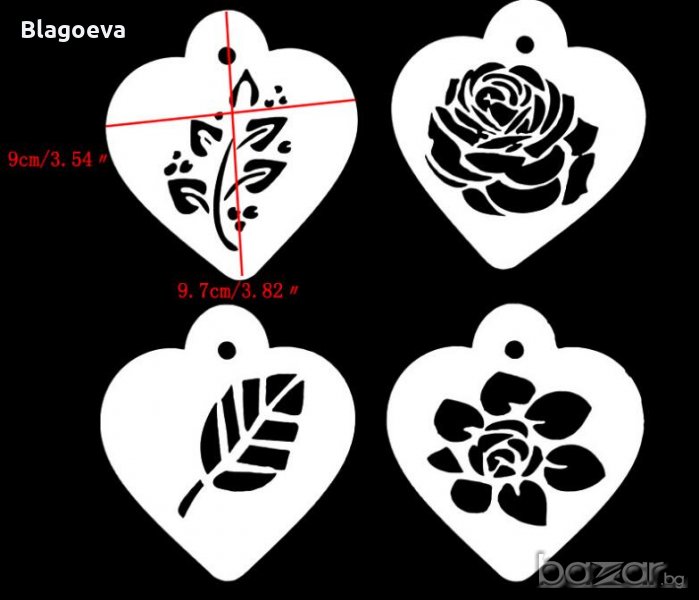 Шаблони с цветя за декорация на сладки, кафе, мляко и капучино, снимка 1