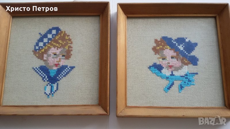 2 КРАСИВИ ГОБЛЕНА - МОРЯЧЕТА, МОМЧЕ И МОМИЧЕ, снимка 1