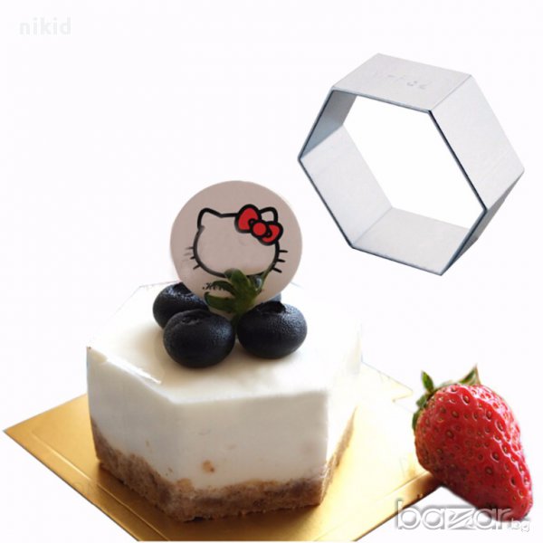 шестоъгълник  метална форма резец за сладки бисквитки фондан украса, снимка 1