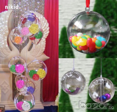 малка пластмасова прозрачна топка за пълнене закачване желание декор украса цветя бонбони аранжиране