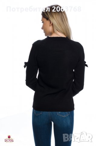 🎀 Дамски Пуловер с Декорирани 🎀 на ръкава 🎀, снимка 4 - Блузи с дълъг ръкав и пуловери - 23693672