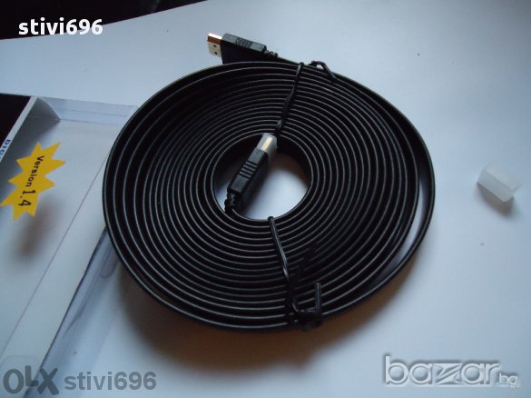 Кабел Плосък HDMI/HDMI кабел - 1.80 метра.-3.00 м - 5.00 метра.висок клас , снимка 13 - Други - 11149858