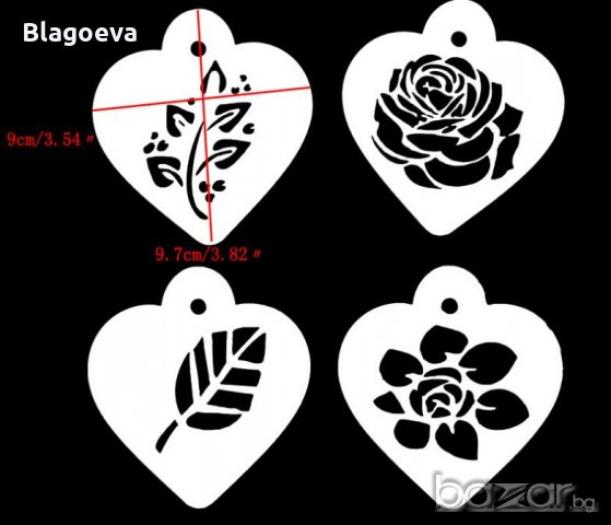 Шаблони с цветя за декорация на сладки, кафе, мляко и капучино, снимка 1