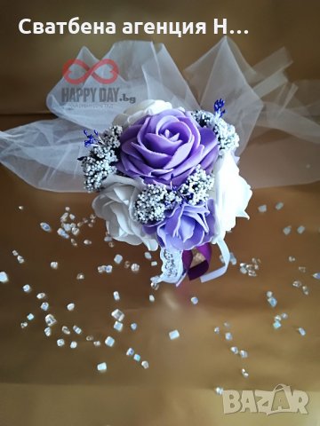 Сватбен букет за хвърляне / шаферски букет Краси, снимка 2 - Сватбени аксесоари - 21502632