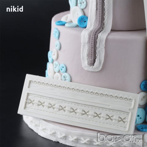 кръпка лента борд кант силиконов молд форма декорация украса торта фондан 