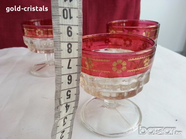  кристални чаши италия с позлата, снимка 9 - Антикварни и старинни предмети - 19846396