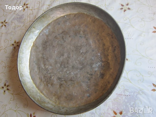 Стара бакърена тава тепсия меден съд, снимка 3 - Колекции - 25426331