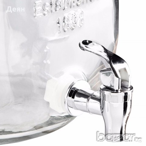 1677 Стъклен буркан с канелка за напитки 4 и 5 литра, снимка 4 - Други стоки за дома - 19576825