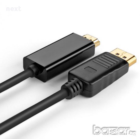 DisplayPort към HDMI качествен кабел 3м мъжко-мъжко + Гаранция, снимка 3 - Кабели и адаптери - 14714443