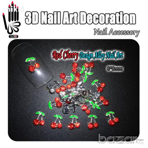 череша черешки камъни диамант камъчета бижу за нокти декорация украса маникюр