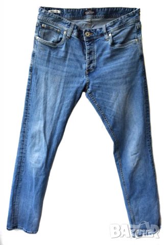 Jack & Jones мъжки сини дънки 99% памук 1% еластан, снимка 1 - Дънки - 23474018