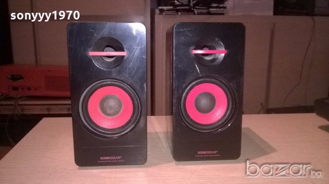 sonicgear-тонколони 2бр-16х9х8см-внос англия, снимка 4 - Тонколони - 19574618