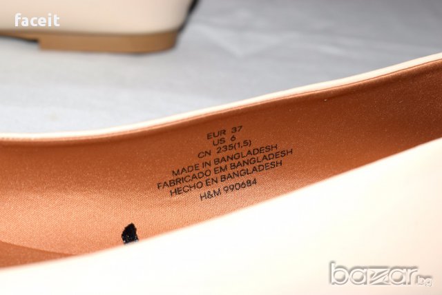H&M - 100% Оригинални равни дамски обувки / Пантофи / Пантофки / Чехли / Светли / Кожени / Кожа, снимка 7 - Чехли - 17278109