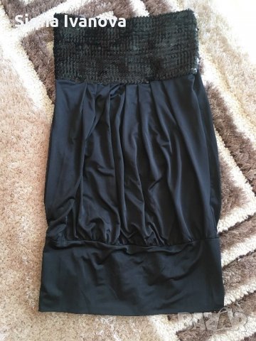 Черна рокля с пайети, снимка 1 - Рокли - 12172487