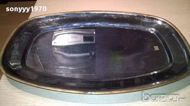 Oro 24k inox 18/10-поднос с позлата-45/31см-внос швеицария, снимка 4 - Други - 15461773