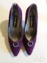 Дам.обувки-/изк.велур/-№38-цвят-тъм.лилави. Закупени от Италия., снимка 1 - Дамски обувки на ток - 22385893