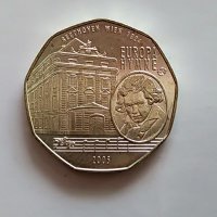 Сребърна монета 5 евро 2005 г. VF, снимка 1 - Нумизматика и бонистика - 18623744