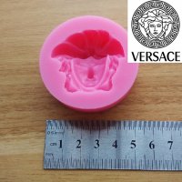 Версаче versace лице кръгъл силиконов молд форма декорация торта фондан шоколад гипс сапун декор, снимка 1 - Форми - 25481224