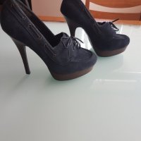 Елегантни дамски обувки Gorgeous с висок 12 см. ток,номер 38.Естествен велур., снимка 3 - Дамски елегантни обувки - 24382249