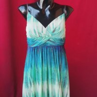 Зелено-синя къса феерична рокля М, снимка 1 - Рокли - 22459977