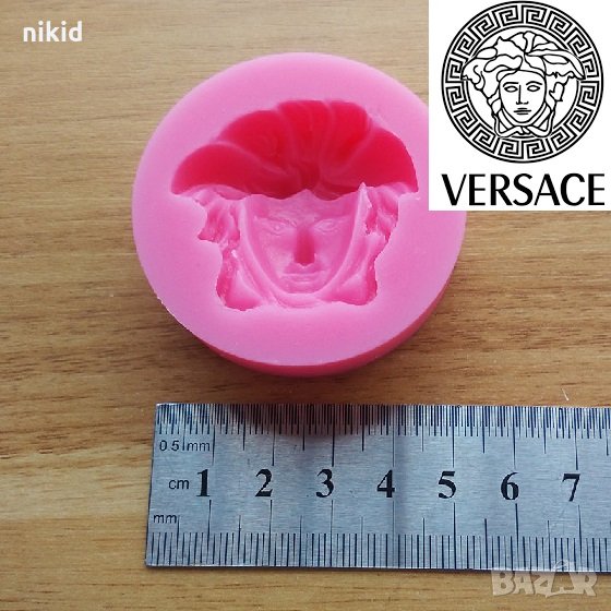 Версаче versace лице кръгъл силиконов молд форма декорация торта фондан шоколад гипс сапун декор, снимка 1