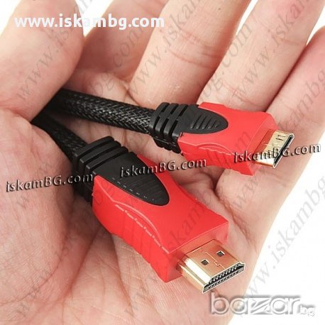 mini HDMI - HDMI кабел 1.8М 1080P V1.4, снимка 1