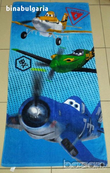 Детски хавлиени кърпи за плаж или за баня модел " Самолети " "Planes ", снимка 1