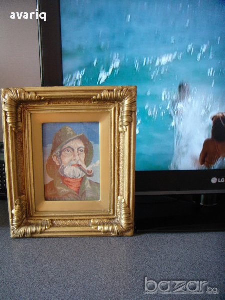 Гоблен - Стареца с лула , снимка 1