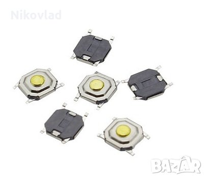 Микро бутон с размери 4X4X1.5 мм, снимка 1