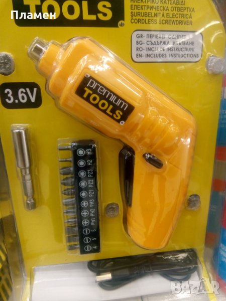 Електрическа акумулаторна отвертка с накрайници 3,6 V Premium Tools, снимка 1