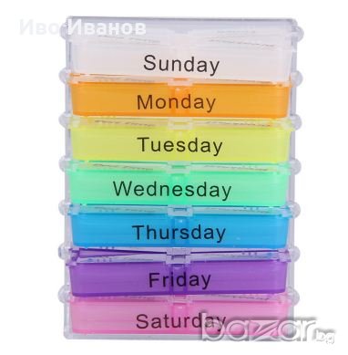 Органайзер 7 дневен за хапчета и др., снимка 2 - Домашни продукти - 20441203
