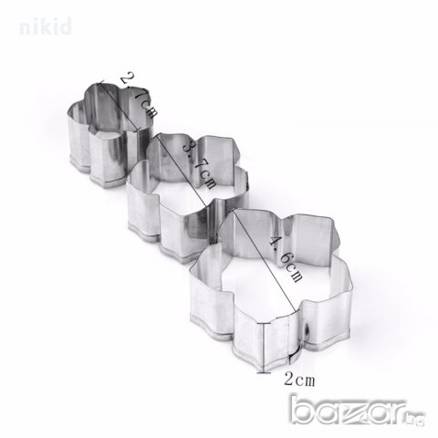 Петуния 3 бр метални резци за направа на цвете украса декорация торта шоколад фон, снимка 2 - Форми - 17056775