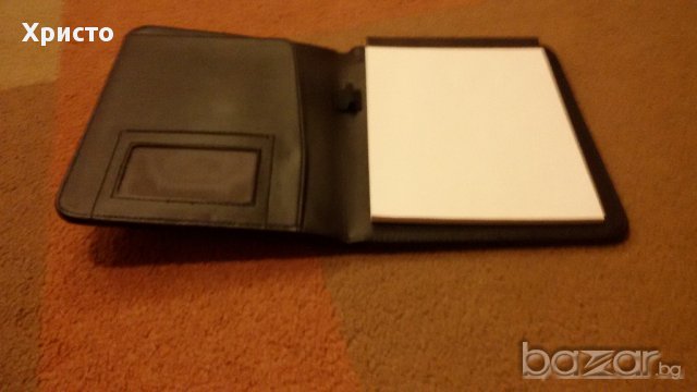 папка кожена черна качествена с тефтер 18х22 см, снимка 2 - Подаръци за рожден ден - 16922612