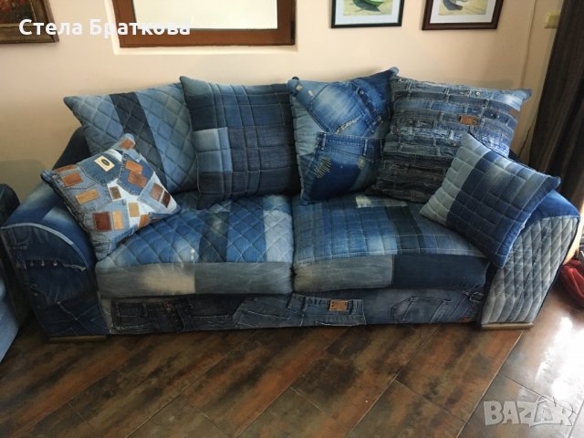 Дънкови дивани / Ръчно изработени дамаски, снимка 7 - Платове и дамаски - 22317749