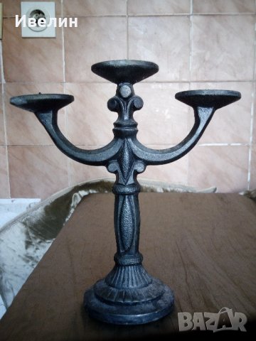 стар метален свещник, снимка 3 - Антикварни и старинни предмети - 21568409