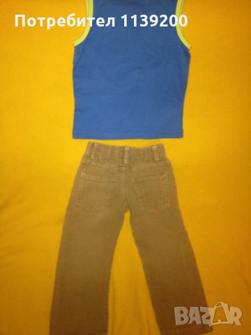 2-3г. бежови джинси и нов потник с хамелеон, снимка 4 - Детски панталони и дънки - 22851067
