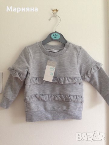 нова блуза с дълъг ръкав за момиче 6-9мес., снимка 5 - Бебешки блузки - 22006643