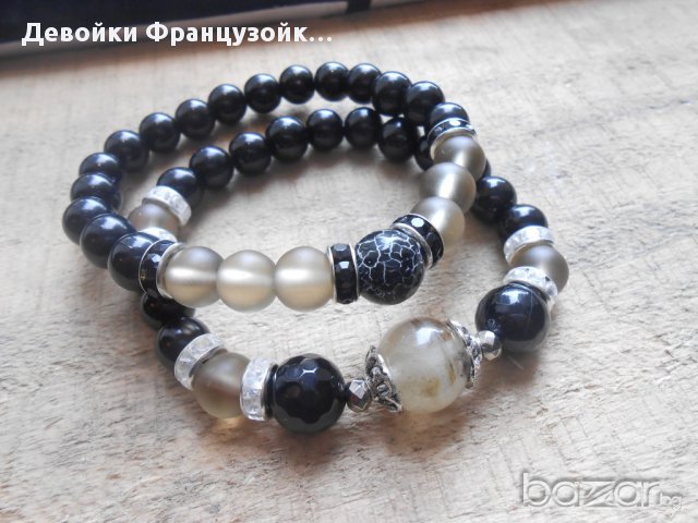 Гривна от естествени камъни "елегантно черно"