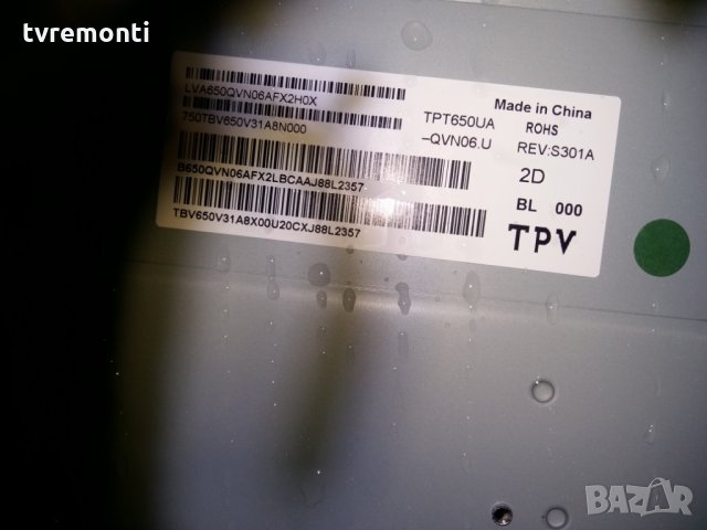 LED TV PANEL  TPT650UA-QVN06.U​ LED BACKLIG