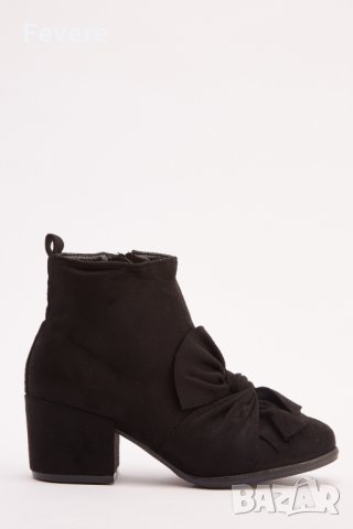 Намаление!Боти с панделка - тъмносиви и черни, снимка 4 - Дамски боти - 23066594