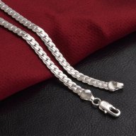 Посребрен синджир, ланец 0,5/50 см, снимка 2 - Колиета, медальони, синджири - 18201805
