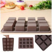 12 бр 3 см квадрат куб кубчета силиконов молд форма калъп за фондан шоколад гипс сапун бонбони желе, снимка 1 - Форми - 23234209