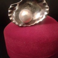 Уникален дизайнерски сребърен пръстен с перла, снимка 3 - Пръстени - 14513046