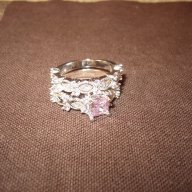 Посребрен пръстен от две части, снимка 3 - Пръстени - 17026290